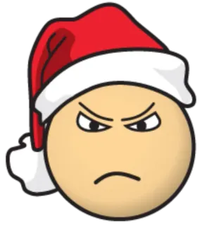 😠 Emoji, Arrabbiato, Natale, Babbo Natale, Cappello, Espressione facciale telegram sticker