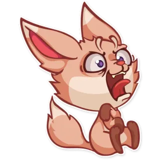😵 fennec fox, cartoon, animal, sticker, cute, funny, emoji telegram sticker