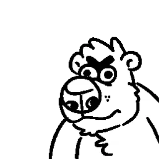 🐻 bear, cartoon, angry, animal telegram sticker