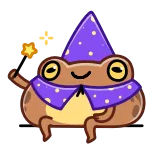 ✨ rana, mago, magia, carino, cartone animato, adesivo whatsapp sticker