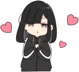 🥰 Anime, Cartoni animati, Carino, Cuori, Kawaii, Chibi telegram sticker
