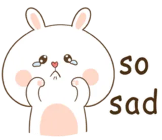 😥 so sad sad, bunny, crying, cute, emotional, tears, cartoon telegram sticker