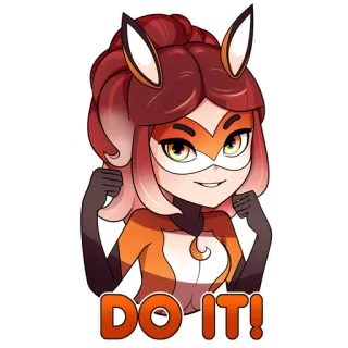 👍 DO IT! kartun, rubah, gadis, motivasi, lakukan, semangat whatsapp sticker
