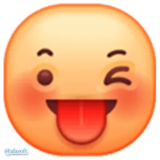 😜 @afasoft อีโมจิ, ขยิบตา, แลบลิ้น, หน้า, สีหน้า telegram sticker