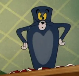 😐 Tom Cat Tom and Jerry мультфильм, кот, смешной, глупый, мультяшный персонаж, мультяшный кот whatsapp sticker