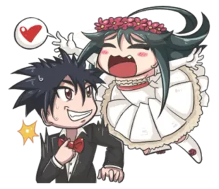 👰 anime, wedding, love, happy, bride, groom, cute telegram sticker