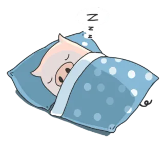 💤 ZZZ tidur, babi, kartun, binatang, mengantuk, bermimpi, lelah telegram sticker