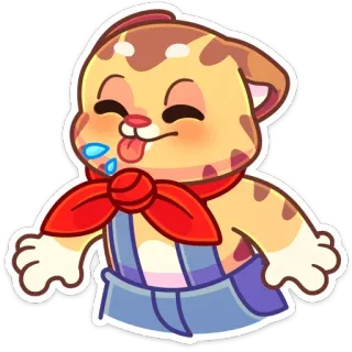 😝 猫, 動物, アニメ, 可愛い, 舌, おもしろい telegram sticker