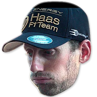 😔 haas, f1, equipo, gorra, fórmula 1 whatsapp sticker