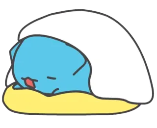 😴 dormindo, fofo, desenho animado, relaxado, preguiçoso, cobertor, azul telegram sticker