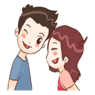 💏 Dessin animé, Couple, Amour, Romance, Relation telegram sticker