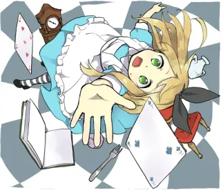 😱 Alice Alice in Wonderland Alice im Wunderland, Anime, Märchen, Fantasy, Karten, Mädchen telegram sticker