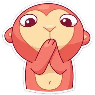 🙊 원숭이, 귀여운, 만화, 동물, 스티커 telegram sticker
