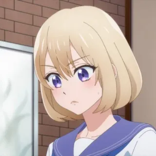 💛 Anime, Fille, Dessin animé, Portrait, Blonde, Mignon telegram sticker