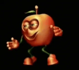 🤩 apfel, cartoon, frucht, figur, maskottchen whatsapp sticker