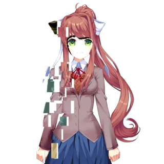 😇 Monika Doki Doki Literature Club! Anime, Glitch, Doki Doki, Monika, Spel telegram sticker