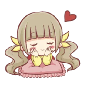 ❤ kawaii, fofa, menina, coração, desenho animado, adorável telegram sticker