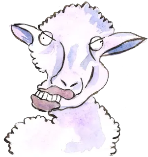 😏 cừu, động vật, hoạt hình, vui nhộn, hình minh họa telegram sticker