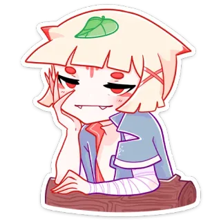 😔 adesivo, anime, carino, kawaii, personaggio, arte whatsapp sticker