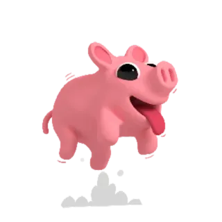 😜 cochon, dessin animé, animal, mignon, rose telegram sticker