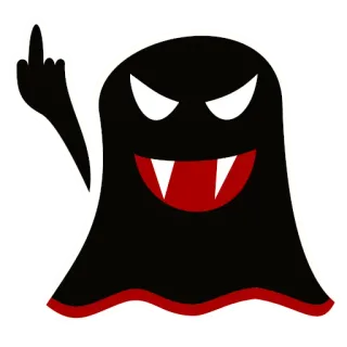 🖕 ma, ngón giữa, xúc phạm, hoạt hình, quái vật, rùng rợn, Halloween telegram sticker