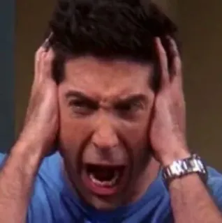 😱 Ross Geller Friends friends, ross geller, tv show, comedy, meme, screaming telegram sticker