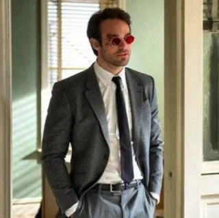 🛐 Daredevil temerario, Marvel, supereroe, tuta, occhiali rossi telegram sticker
