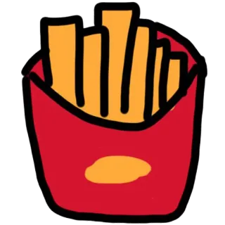 🍟 감자튀김, 감자, 음식, 간식, 패스트푸드, 만화 telegram sticker