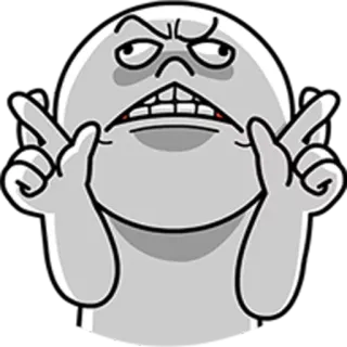 😬 cartone animato, adesivo, arrabbiato, gesto, illustrazione, personaggio telegram sticker