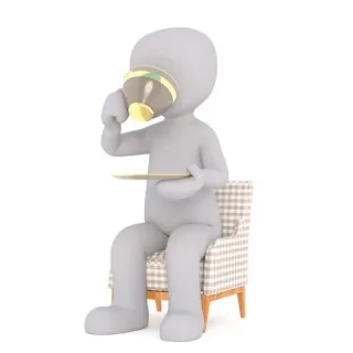 🍵 drinking, chair, person, sitting, cup telegram sticker