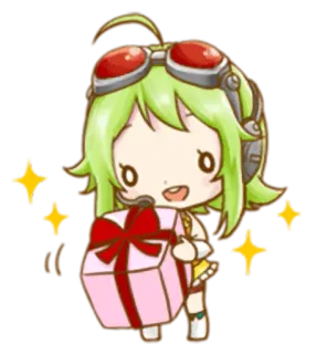 🎁 Anime, Chibi, Lindo, Regalo, Chica, Dibujos animados whatsapp sticker