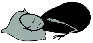 😴 sen, śpiący, poduszka, kreskówka, odpoczynek telegram sticker