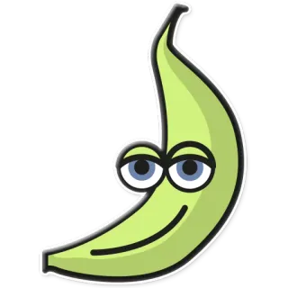 💚 Banane, Frucht, Cartoon, Augen, Essen telegram sticker