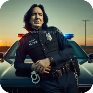 🥵 Severus Snape Harry Potter police, snape, harry potter, uniform, officer telegram sticker