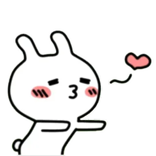 😘 królik, serce, miłość, pocałunek, słodki whatsapp sticker