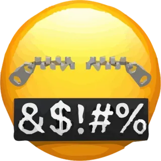 🤬 &$!#% Emoji, Schimpfwörter, Zensiert, Reißverschlussmund whatsapp sticker