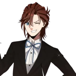 😉 animé, souriant, clin d'oeil, formel, masculin telegram sticker