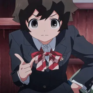 🧳 Anime, Kartun, Karakter, Seragam sekolah, Pita, Gadis anime whatsapp sticker