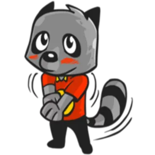 ☺️ Cartone animato, Animale, Procione, Personaggio, Adesivo whatsapp sticker