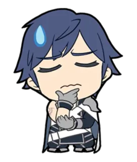 🤔 Chrom Fire Emblem Anime, Gra wideo, Postać, Fire Emblem, Chrom, Zmartwiony, Naklejka telegram sticker