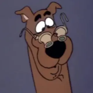🤔 Scooby Doo cartoon, dog, Scooby Doo, glasses telegram sticker