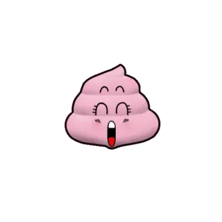💩 cocô rosa, desenho animado, fofo, emoji, kawaii telegram sticker