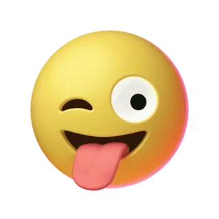 🌟 Emoji, Knipogen, Tong uitsteken, Grappig gezicht, Blij, Cartoon, Smiley telegram sticker