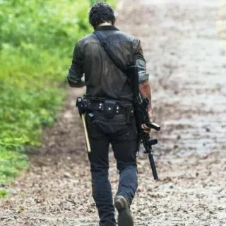 🚶‍♂ Rick Grimes The Walking Dead walking dead, apocalypse, rifle, survival, zombie, rick grimes telegram sticker