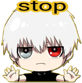 👐 stop Anime, Manga, Alto, Chibi, Advertencia telegram sticker