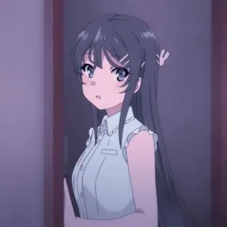 🐰 Mai Sakurajima Rascal Does Not Dream of Bunny Girl Senpai anime, girl, long hair, cute, school uniform telegram sticker