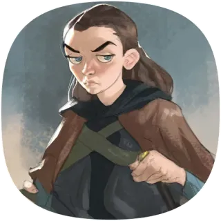😣 Arya Stark Game of Thrones Arya Stark, Game of Thrones, Fantasi, Wanita muda, Karakter fiksi, Acara TV telegram sticker