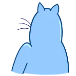 👀 cat, cartoon, animal, blue, funny telegram sticker