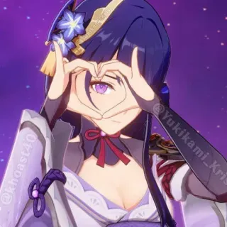 ❤️ Raiden Shogun Genshin Impact Anime, Jeu, Jeu vidéo, Violet, Raiden Shogun, Genshin Impact whatsapp sticker
