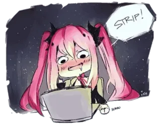 🤤 STRIP! Anime, Online, Laptop, Computer, Süß, Mädchen telegram sticker